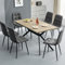 ANVOFONG Essgruppen Esstisch mit 6 dunkelgrau Stühlen,140 x 80 x 76 cm Rechteckig Esstisch aus helles Holzfarbe,Esszimmerstühle mit technisches Tuch,für Küche Esszimmer und Wohnzimmer