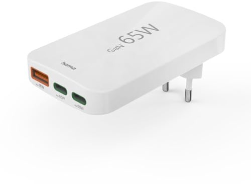 Schnellladegerät, 2x USB-C, 1x USB-A, flaches Mini-Ladegerät, PD, 65 W, WS