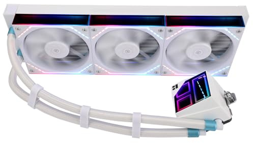 TR Thermalright Frozen Infinity 360 Weiß Liquid CPU Kühler, 360mm Aio Kühler-Infinity Spiegel Lichteffekt, 2000U/min, für AM4/AM5, Intel LGA1851/1700/1150/1151