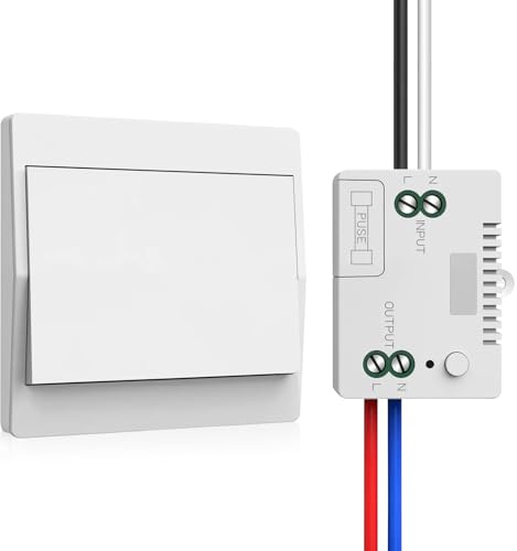 Quevati 230V Funk Lichtschalter Set,Selbstversorgender Funkschalter Ohne Batterie Drahtloser Schalter Wasserdicht Wandschalter Steuern Sie Ihre Lampe bis zu 200 m fern
