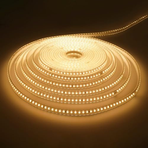 HOFTRONIC - Flex120 LED Streifen 10 m 100 W Dimmbar IP65 3000K Warmweiß 8400 lm 120 LEDs/m UV-beständig Kürzbar pro 100 cm Flexibles LED Lichtband für Bad Spiegel & Indirekte Beleuchtung