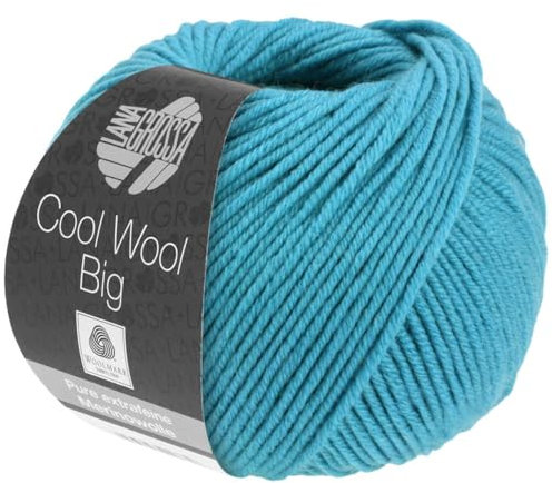 LANA GROSSA Cool Wool Big | Extrafeine Merinowolle waschmaschinenfest und filzfrei | Handstrickgarn aus 100% Schurwolle (Merino) | 50g Wolle zum Stricken & Häkeln | 120m Garn FB 910