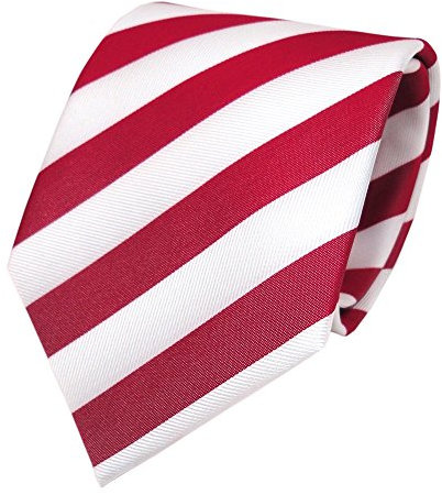 TigerTie Designer Krawatte in rot tomatenrot weiss gestreift