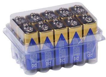 wns-emg-world Pack kompatibel mit Longlife Power 4922 6LR61 EN22 9V Block Alkaline Batterien, 10 Stück