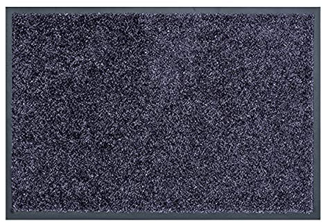 Astra Hochwertige Schmutzfangmatte - Fussmatte innen - bei 30° C waschbare Fußmatte - Rutschfester Läufer - Schuhablage Flur - Küche - blaugrau 40x60 cm