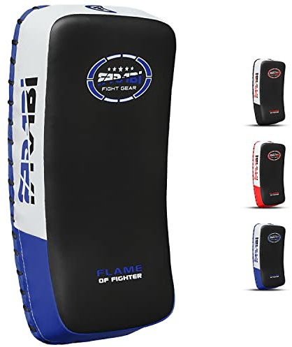 Farabi Sports schlagpolster für Coaching, Training, Kickboxen Curved Kick Pads, schlagpolster Kampfsport trittpolster MMA Muay Thai Pads X 1 Stück Single (Blue)