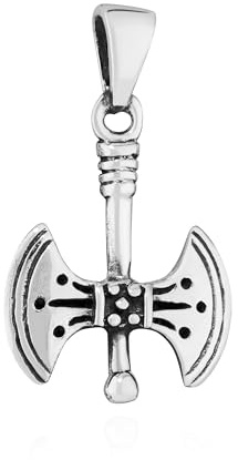 NKlaus Anhänger Axt, Original 925 Sterlingsilber, 22 × 17 mm, 1 Stück | Gewicht 2,5 g; Tiefe 3 mm; Öse 4,8 mm