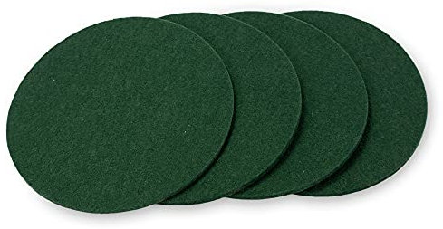 filzbrand Filz Untersetzer rund für Gläser, Filzuntersetzer 4 Stück (4er Set), Ø 10 cm in dunkelgrün, 3 mm dick, Glasuntersetzer, Getränkeuntersetzer aus Designfilz 100% Wolle – Made in Germany
