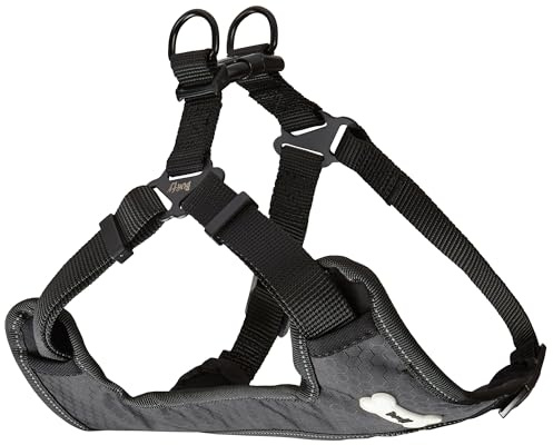 Bunty Adjustable Dog Harness Vest - For Small to Large Dogs, Lightweight, Comfortable Fabric, Soft Chest Padding - Escape Proof Dog Collar Alternative (Black, L)