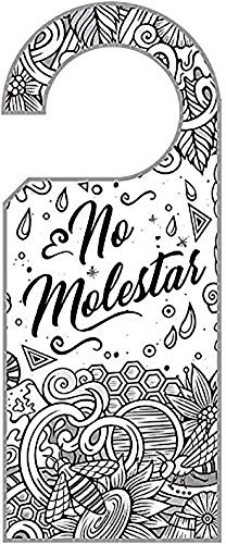 Señaletica Hotel Colgadores Puertas No Molestar Gris impresión Doble Cara PVC | Medidas 11.00 cm x 26.00 cm | Puertas Habitaciones hoteles| Resistentes | Decorativos | Pack de 5 Unidades