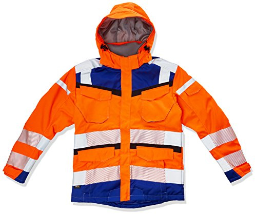 KÜBLER REFLECTIQ Wetterjacke Sympatex® PSA 2 – Jacke mit reflektierenden Elementen und Z‑Liner-Konstruktion warnorange/kbl.blau Gr. S