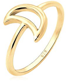 Elli Ring Damen Halbmond Astro in 925 Sterling Silber vergoldet