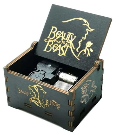 Caja de música Y&S de Star Wars en madera grabada con manivela manual. Caja de música Winter is Coming para regalo infantil, madera, Beauty and the beast