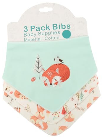 Garosa Baby-Lätzchen für Neugeborene, bequeme Baumwolle, Baby-Lätzchen für kleine Mädchen und Jungen, Geburtstagsparty-Geschenke für Sabbern und Zahnen (Fuchs)