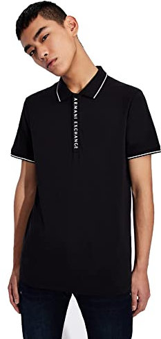 Armani Exchange Men's Hidden Buttons, Stretch Cotton Polo Shirt, Blue (Navy 1510), Medium