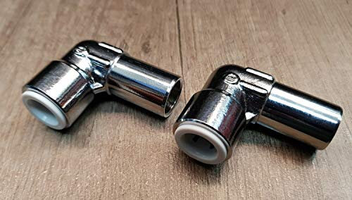 Team Supplies 15mm x 10mm Pushfit Radiator Valve Chrome Reducing Elbow Pair