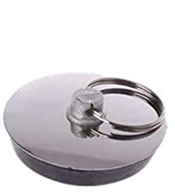 EUROXANTY Bouchons de Baignoire | Bouchon pour Lavabo en Acier Inoxydable | Bouchon d’Évier avec Joint en Silicone | Bouchon de Baignoire Universel | Bouchon d’évier avec Chaînette en INOX | Ø 55 mm