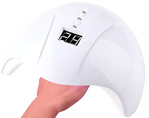SoulQ UV LED Nail Curing Lamp,36W Nail Dryers for Gel and Regular Polish,Smart Sensing Professional Gel Nail Light with LCD Display,3 Timer Setting,for Salon and Home Use-USB Port (White)