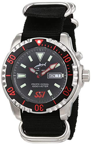 CHRIS BENZ Unisex Quarz Uhr mit Nylon Armband CB-1000-SSI-NBS