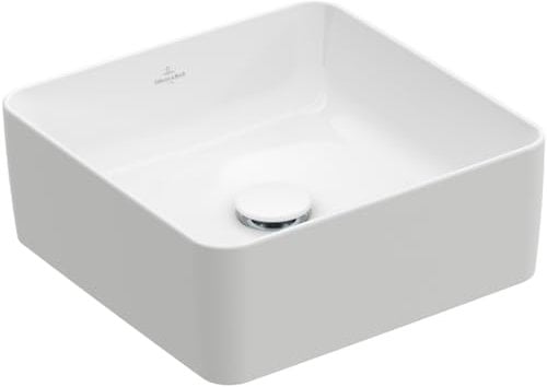 Villeroy & Boch Collaro Aufsatzwaschbecken, 380 x 380 mm, ohne Hahnloch, ohne Überlauf, geschliffen, 4A2138; Farbe: Weiß Ceramicplus