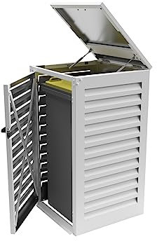 Mülltonnenhaus für den Außenbereich, einfach, 240 l, modulierbar, aus Aluminium, für Garten und Terrasse, Maße (H x B x T): 1285 x 795 x 805 mm