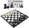 Snocyo Chess Set, Folding Chess Board, Magnetic Chess Pieces, Travel Chess Games Toys for Kids Adults, Portable Chess Board Set, Educational Board Games Gifts (Black/White)