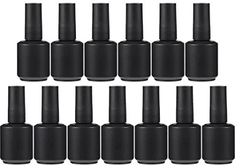 minkissy 13 pcs Empty Nail Polish Bottles Glass Nail Polish Dispenser Bottles Refillable Gel Container for Diy Manicure Salon Use Leak-Resistant Lid Design