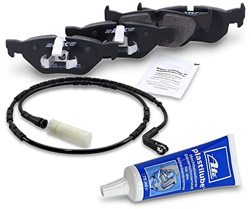 BESTPRICE Bremsbelagsatz Hinterachse inkl. Verschleißwarnkontakt, Bremsbeläge Bremsklötze hinten mit Warnkontakt Verschleißanzeige, 4 Stück