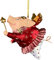 ecosoul Christbaumschmuck Figur Schwein mit Flügeln Hänger weiß-rot-grün Hänger Weihnachten 9,5 cm hoch 1 Stück (rot-weiß mit Stern)