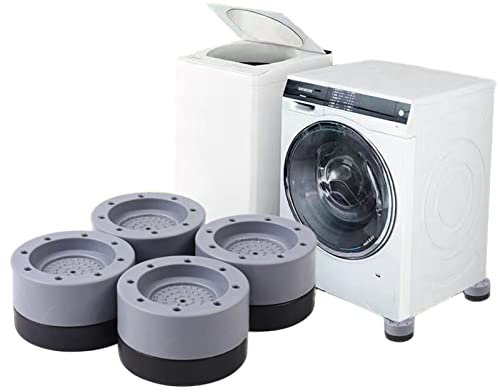 Atack-B 4 Piezas Almohadillas para Pies De Lavadora, Amortiguador De Vibraciones para Lavadoras Almohadilla De Goma para Lavadoras, para Lavadoras Reducir Ruido Y Vibración (Gris,3.5 cm más Alto)