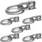 Safetytex Doppel Endfitting mit Ring - Endbeschlag Stahl/ALU - Fitting Zurröse 2500kg Bruchlast - Double Stud Zurrschiene - Airlineschienen Zubehör (6 Stück)