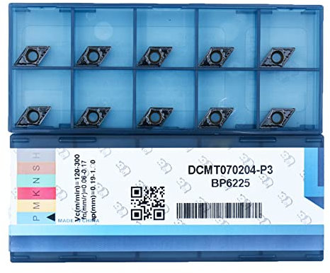 CDBP Dreh-Wendeschneidplatte DCMT 070204 DCMT21,51 zum Drehen von Stahl, CVD-beschichtete, 10 Stück