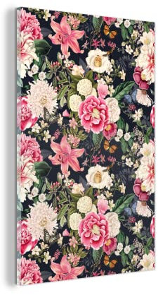 MuchoWow Glasbild Glasfoto Wandbild Bilder Deko 20x30 cm Lilie - Schmetterling - Farben