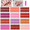 Mwoot 12 Blatt (168pcs) Nagelsticker, Rot Volle Nagelaufkleber, Nagelkunst Sticker Selbstklebende Maniküre Sticker Schöne Mode DIY Dekoration, full Nail Art Stickers