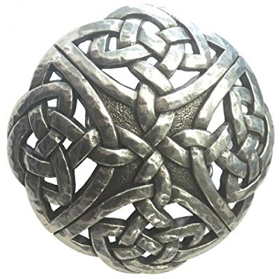 BELTINGER Gürtelschnalle Keltischer Knoten 4,0 cm | Buckle Wechselschließe Gürtelschließe 40mm Massiv | LARP- und Mittelalter-Outfit | Silber