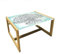 ABAKUHAUS Baum Couchtisch, Kreative chinesischen Bonsai-Baum, Acrylglas-Mitteltisch mit Holzrahmen für Büros Wohnheime, Mittel Größe, beige Türkis