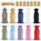 JLNGTHONG 10 PCS Colourful Burlap Wine Bottle Bags Wine Gift Bags with Ropes and Tag Linen Reusable Wine Bottle Covers for Christmas, Wedding, Travel, Birthday, Holiday Party (10 Colors)