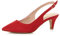 AJVANI Womens Ladies Low Heel 50s Slingback Buckle Pointed Open Back Shoes Size 3 36 Red Suede