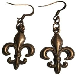 boucles d oreilles fleur de lys bronze