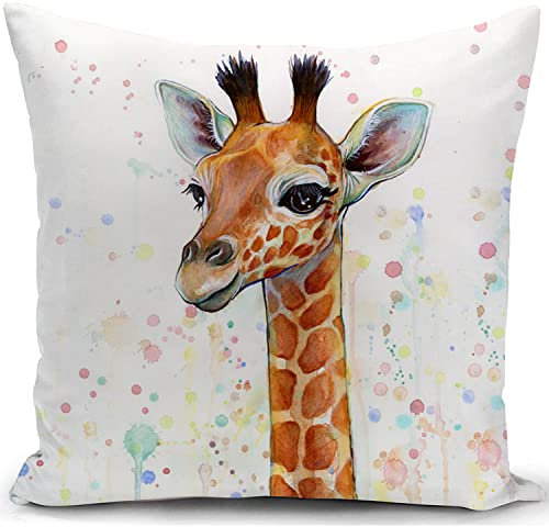 KUNQIAN Kissenbezug Giraffe Kissen deko Geschenke für sofakissen kissenbezüge dekokissen Deer Stag couchkissen kissenhülle Sofa Schlafzimmer Couch Sofa Dekoration40x40 cm