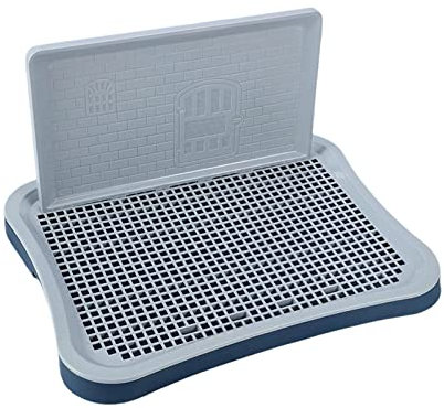 Baoblaze Tragbare Haustier-Trainingstoilette, Welpentoilette, Bettpfanne, Gitter, Hundetoilette für kleine und mittelgroße Hunde, Marine