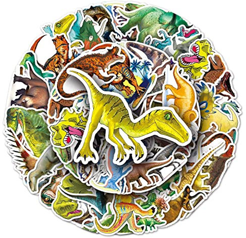 Dinosaurier-Aufkleber für Laptop (50 Stück), Geschenk für Kinder, Teenager, Erwachsene, Mädchen, Jungen, wasserdichte Aufkleber für Wasserflasche, Telefon, Milch