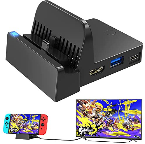 Estación de acoplamiento de TV portátil para Nintendo Switch OLED, repuesto para dock oficial con conector HDMI 4K y USB 3.0