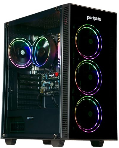 Periphio Terra Prebuilt Gaming PC - AMD Ryzen 7 5700G CPU (4.6GHz Turbo) | Radeon Vega 8 Graphics | 1TB M.2 NVMe SSD | 16GB DDR4 RAM | Windows 11 Gaming Desktop Computer | WiFi + BT…