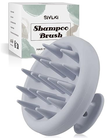 SIVLKI Kopfhaut Massagebürste, Scalp Massager, Silikon Shampoo Bürste, Kopfhautmassage für Peeling und Kopfmassage, um Schuppen zu Entfernen und Das Haarwachstum zu Stimulieren