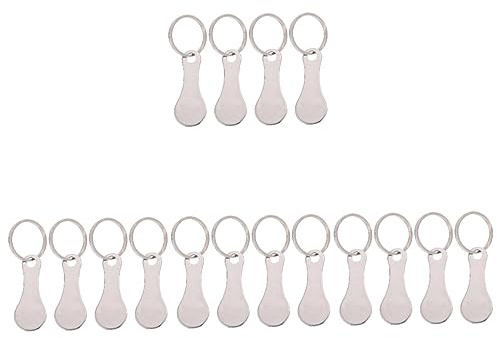 Operitacx 16pezzi Gettoni Portatili Per Carrelli Della Spesa Da Portachiavi Acciaio Inossidabile Pratici e Leggeri Per Shopping e Utilizzo Quotidiano