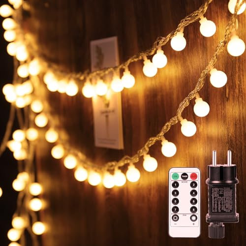 MOOKLIN ROAM Catena Luminosa Esterno, 13M 100 LEDs Luci Interni 8 Modalità Impermeabili Filo di Rame Luci Lucine da Esterni per Natale, Giardino, Patio, Cancello, Matrimonio, Festa - Bianco Caldo