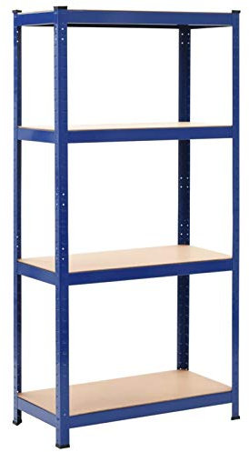 ZEYUAN Lagerregal Blau 80 x 40 x 160 cm Stahl und MDF, Küchenregal, Regal Küche, Standregal, Regale & Ablagen, Abstellraum Regal, Bücherregal