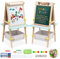 Kinder Tafel Holz Kindertafel Malerei Holztafel|Höhenverstellbar Doppelseitige Whiteboard und Tafel-Staffelei mit Papierrolle,Buchstaben und Zahlen und Anderem Zubehör für Kinder 2-8 Jahren