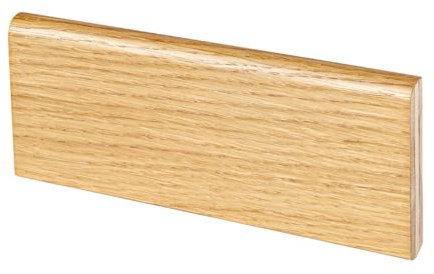 Battiscopa in legno, essenza rovere verniciato naturale, mm 70 x 10 x 2400, prodotto in Italia, certificato PEFC, prezzo per confezione da 10 pz x 2,4 m